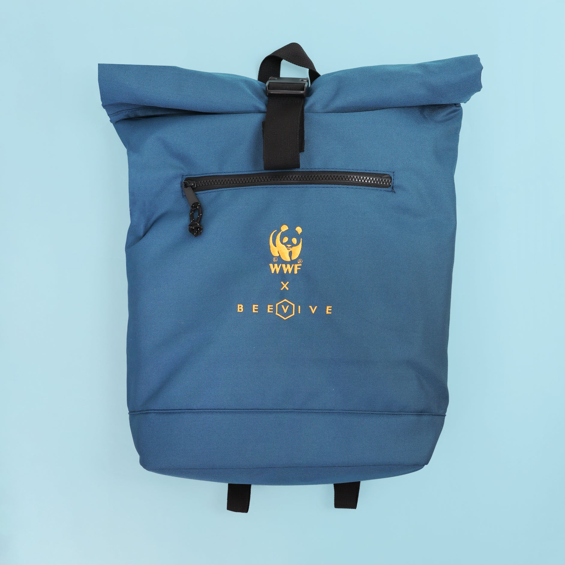 Adventure Recycled Roll-top Backpack - Blue - Image 3