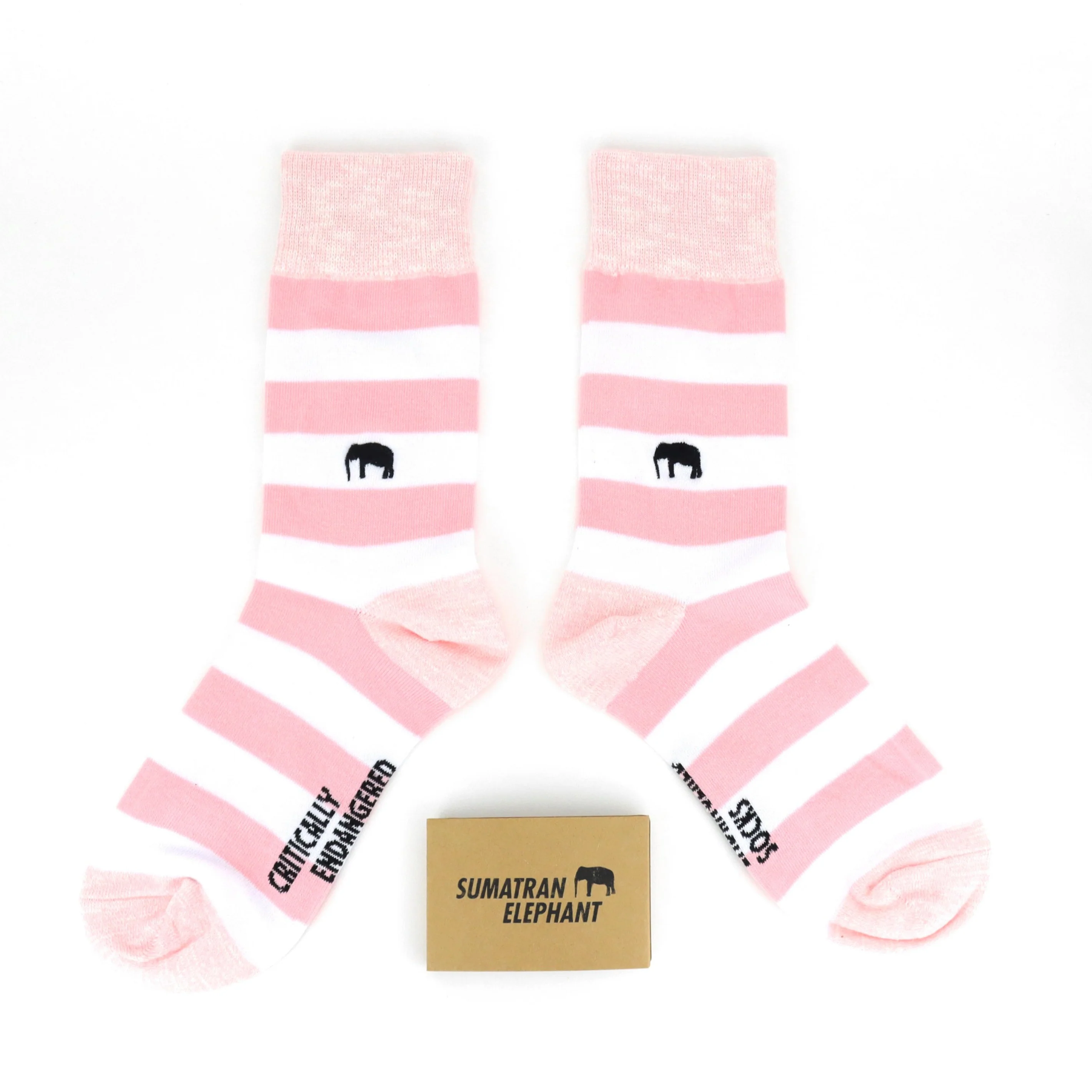 Critically Endangered Adult Striped Socks - Elephant - Image 4