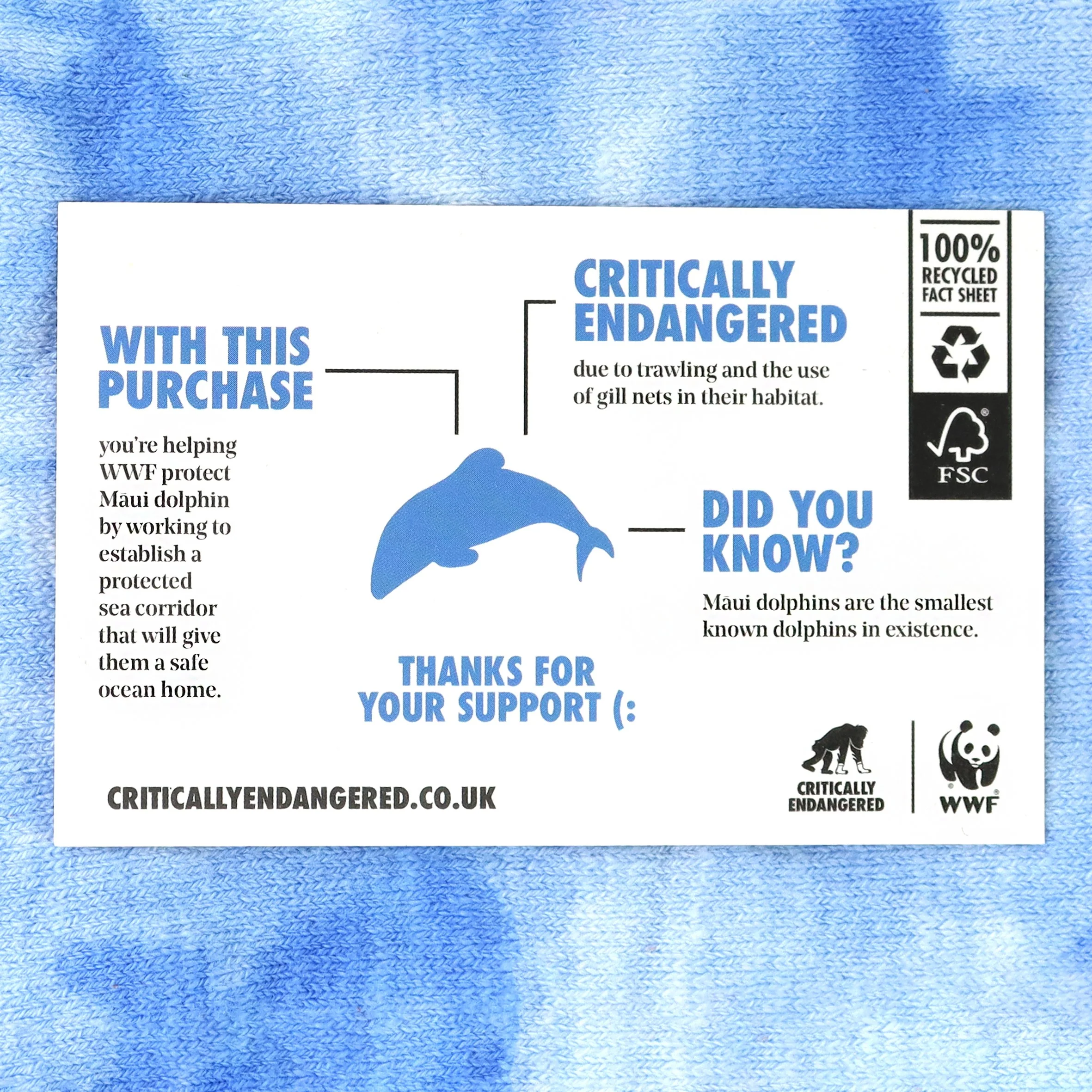 Critically Endangered Tie Dye Adult Socks - Dolphin - Image 5