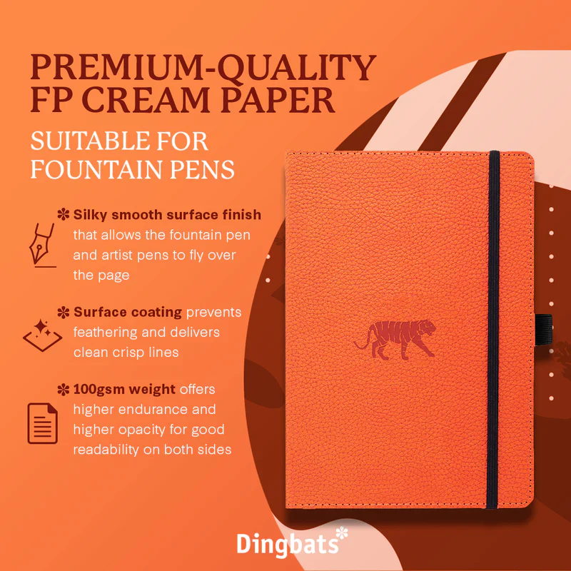 Dingbats Orange Tiger A5 Notebook - Image 3
