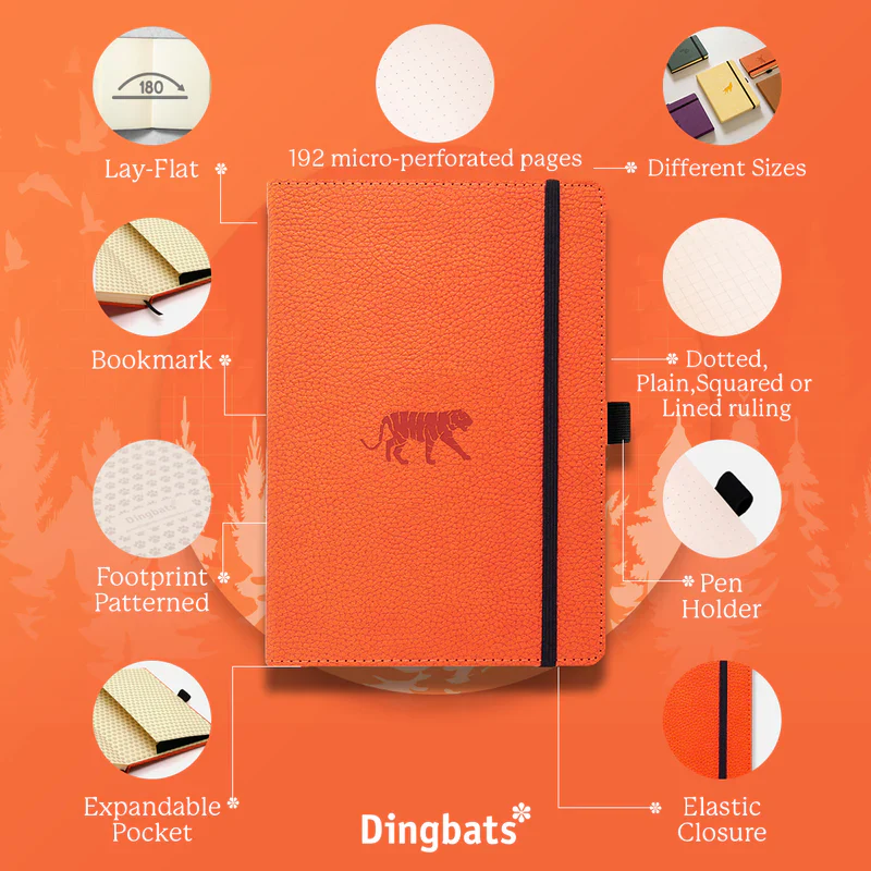 Dingbats Orange Tiger A5 Notebook - Image 4