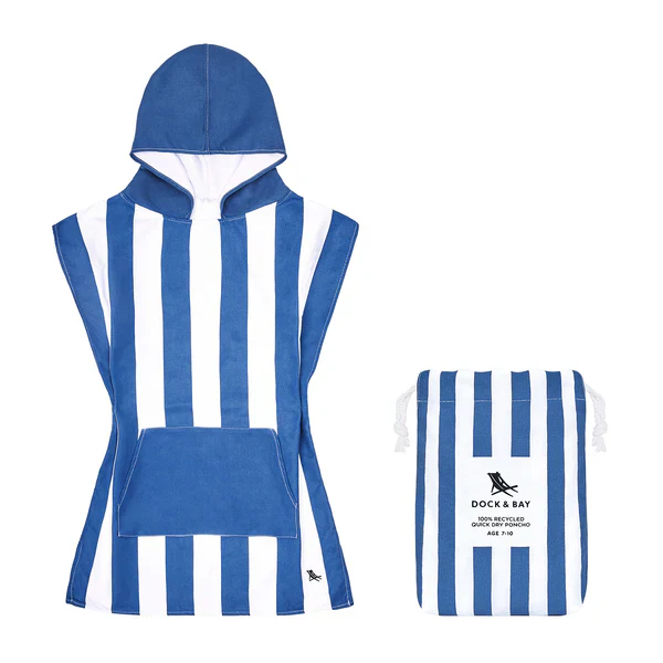 Dock & Bay Kids Poncho - Whitsunday Blue - Image 9