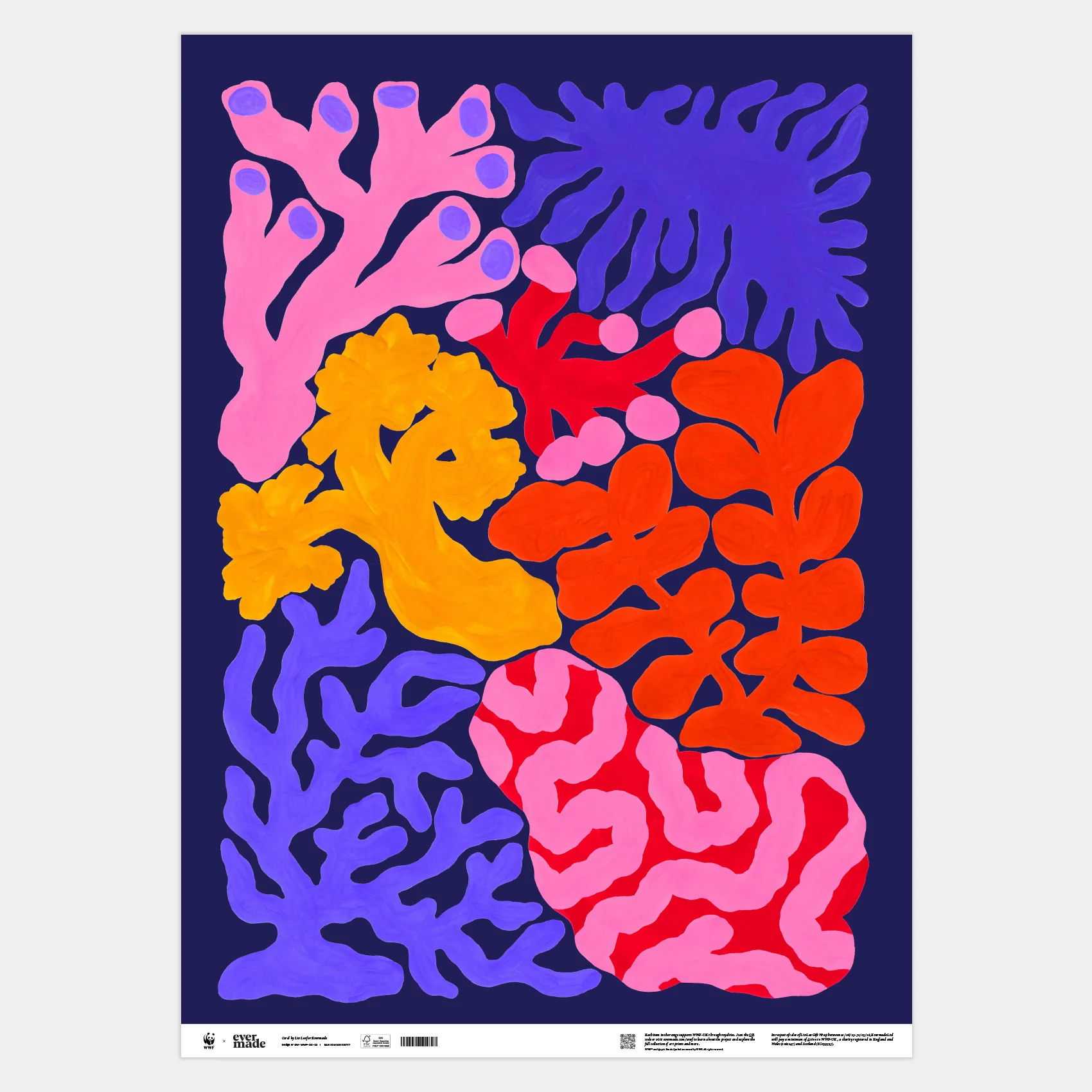 Evermade x Liv Lee - Coral WWF Luxury Gift Wrap (2 Sheets) - Image 2