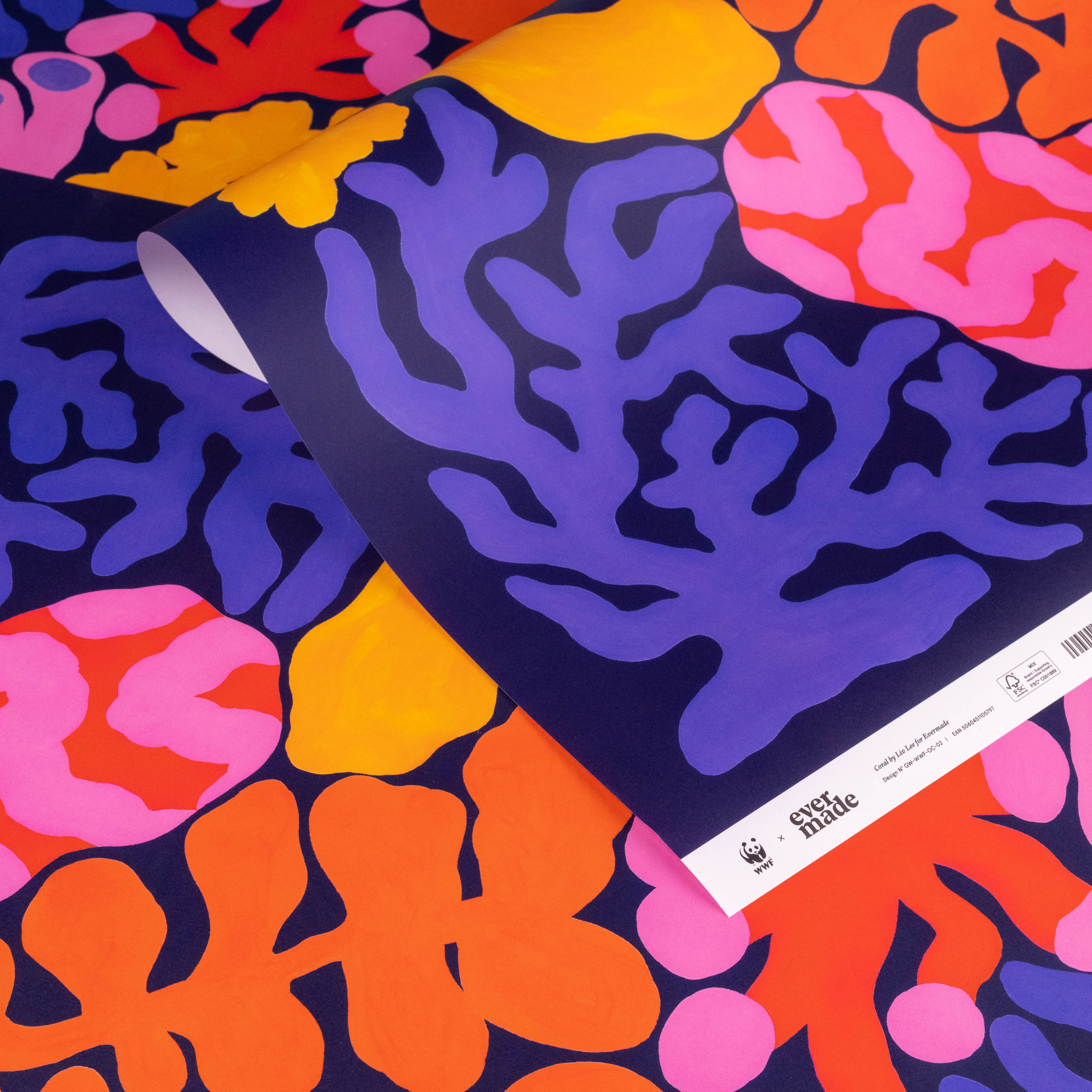 Evermade x Liv Lee - Coral WWF Luxury Gift Wrap (2 Sheets) - Image 4