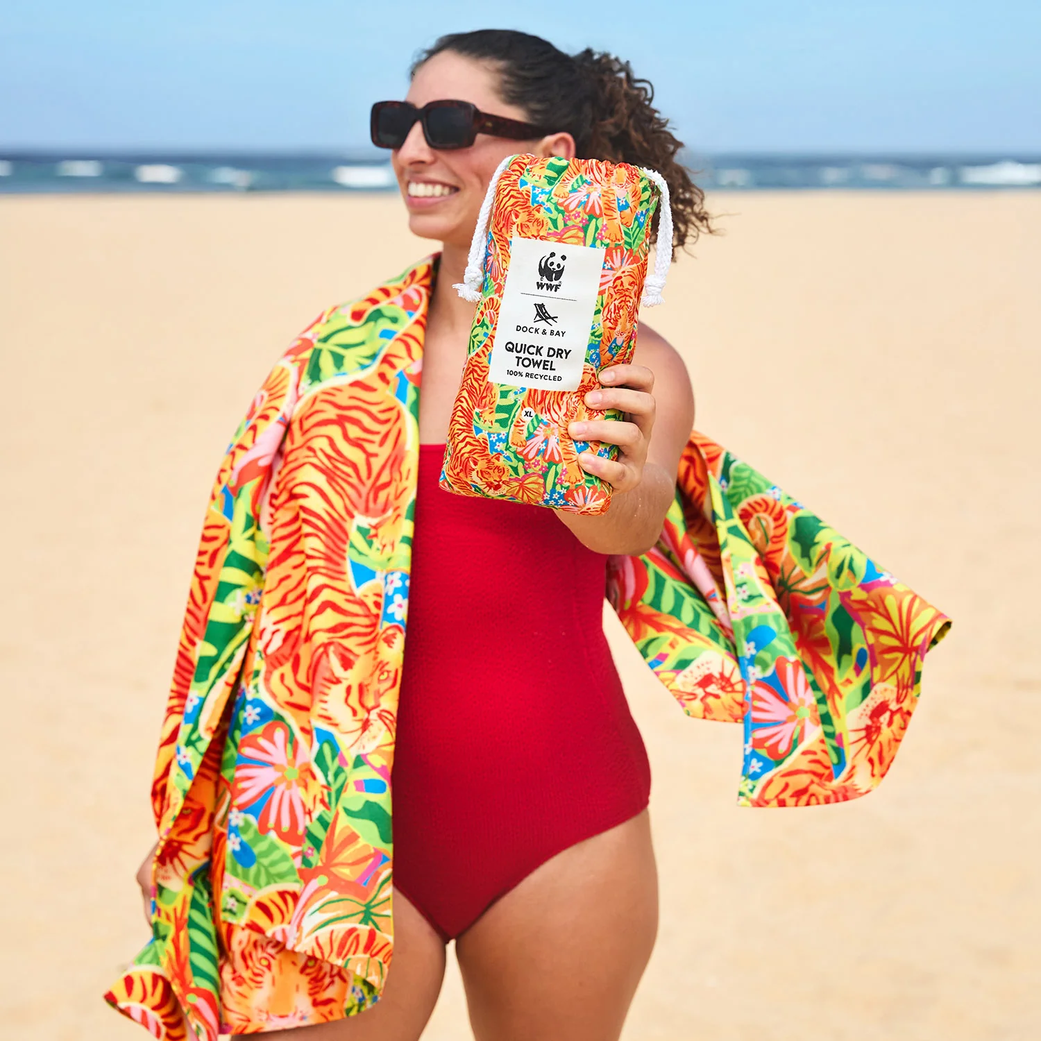 Exclusive WWF x Dock & Bay Quick Dry Beach Towel - Jungle Roar - Image 2