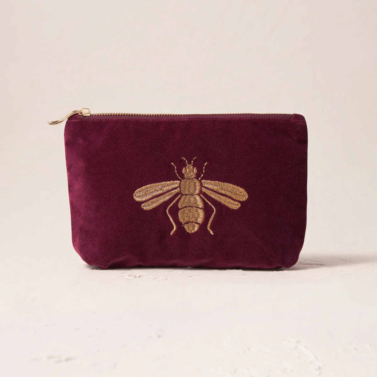 Honey Bee Mini Pouch - Plum