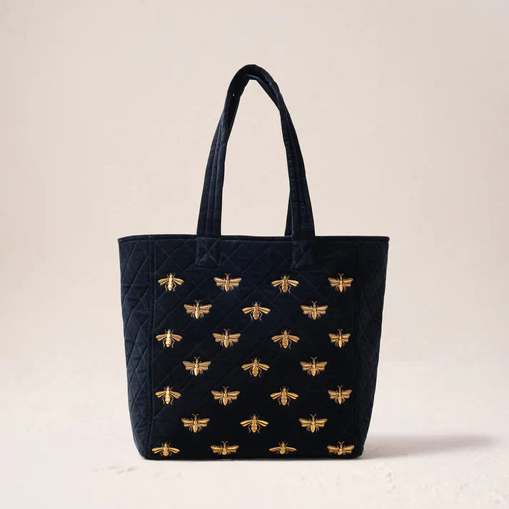 Honey bee Tote Bag - Charcoal