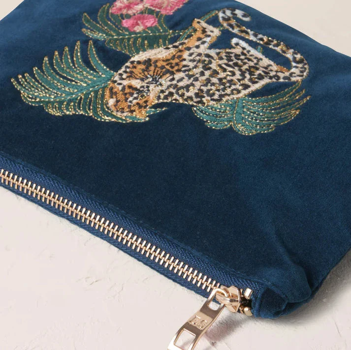 Jungle Jaguar Mini Pouch - Ink Blue - Image 4