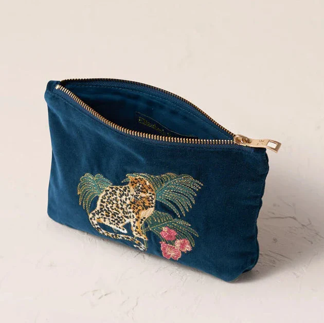 Jungle Jaguar Mini Pouch - Ink Blue - Image 5