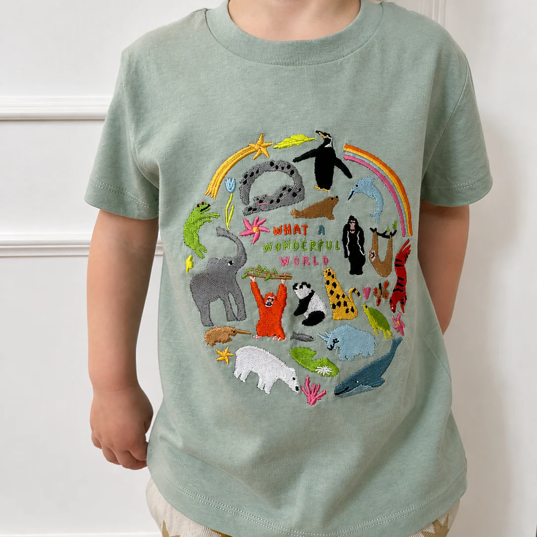 WWF Limited Edition 'What A Wonderful World' Embroidered Kids T-Shirt