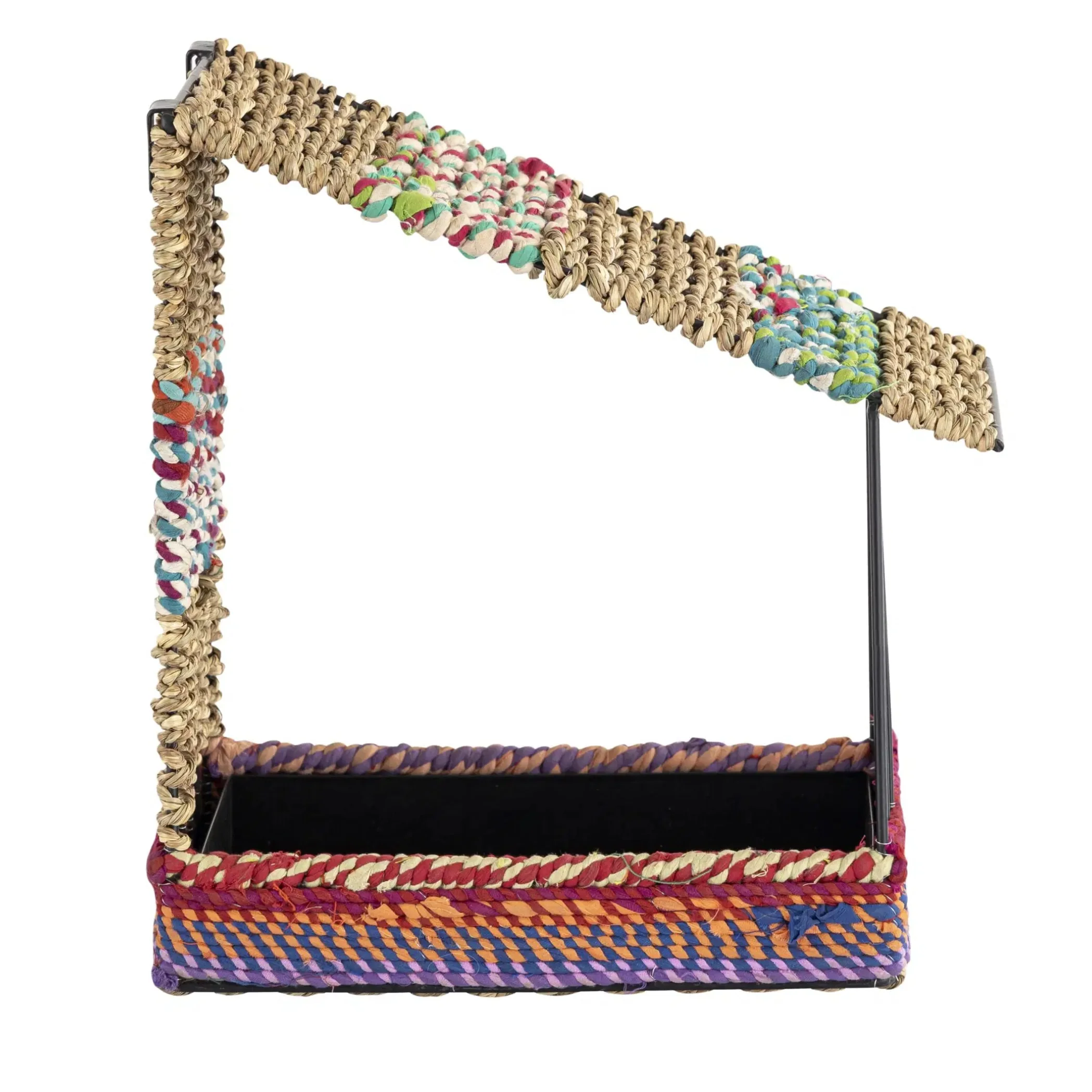 Munja & Reclaimed Sari Fabric Wall Bird Feeder - Image 4