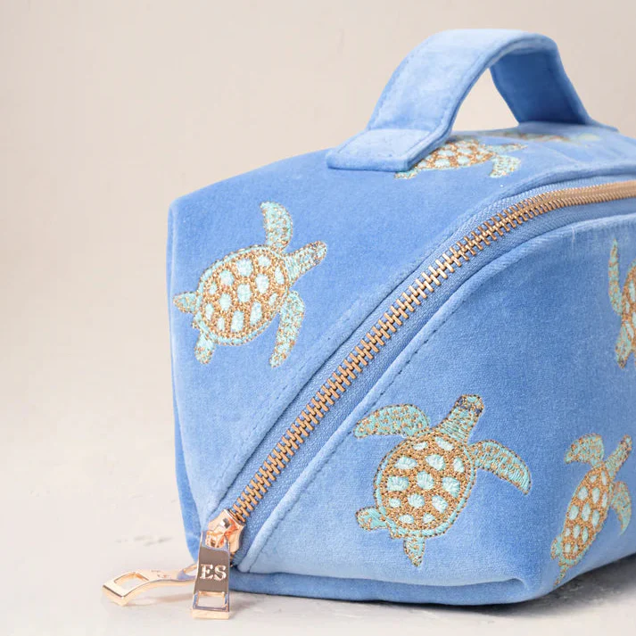 Turtle Open Flat Makeup Bag - Caribbean Blue - Image 3