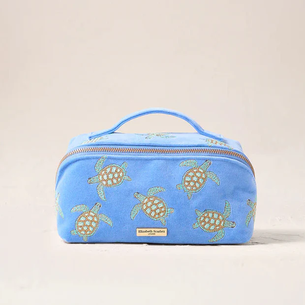 Turtle Open Flat Makeup Bag - Caribbean Blue - Image 5